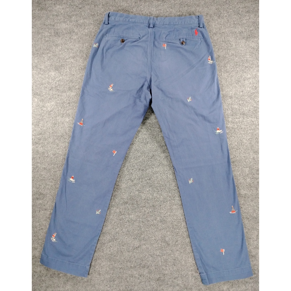 Polo Ralph Lauren Fit Chino Pants Nautical Embroidered Print AOP 32x32 - Picture 2 of 11